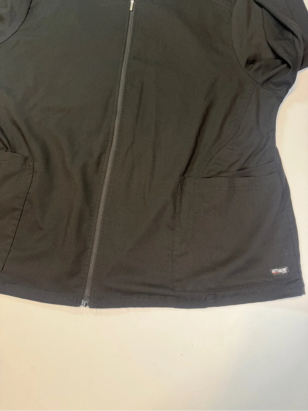 Grey's Anatomy Black Lightweight Zip-Front Shirt Jacket Nurse